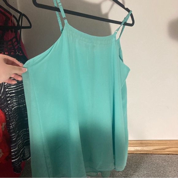 Lane Bryant Green A-Line Tank Top Resort Wear - Picture 3 of 4